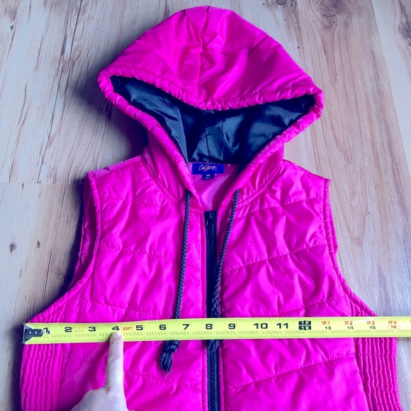 CITY STREETS Puffer Vest w/ Hood Pink XS Women’s - Picture 7 of 14